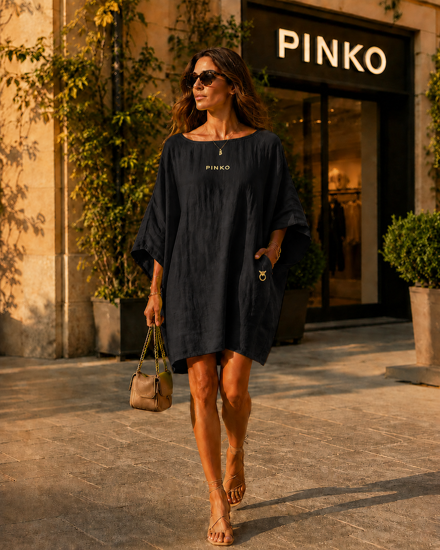 PINKO - Abito midi scollo Bardot morbido