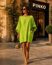 PINKO - Abito midi scollo Bardot morbido